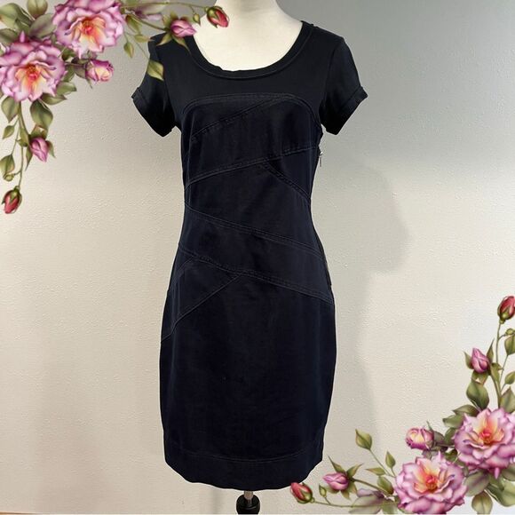 London Times denim dark navy Short Sleeve Dress size 8 - Picture 1 of 14